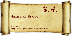 Weigang Andos névjegykártya